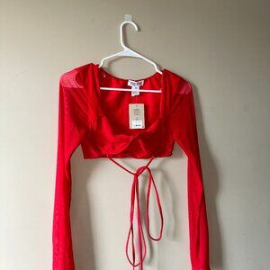 Tic Toc Cropped Going Out Top - Red